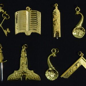 Masonic Blue Lodge Officers Gold Jewels, Blue Lodge Jewels Set, Masonic Jewels
