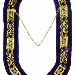 Masonic Grand Lodge Chain Collar Purple Velvet Backing