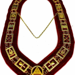 Masonic Regalia Royal Arch Golden Chain Collar Red Backing